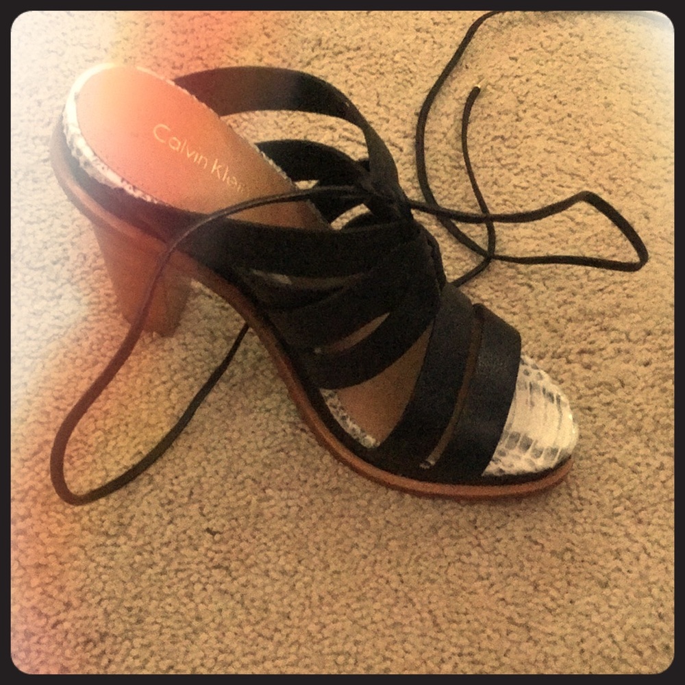 Calvin Klein heels with ankle tie
